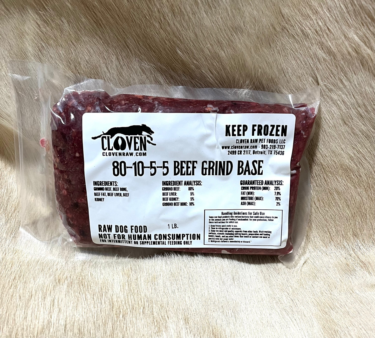 1 lb Vacuumed sealed package of Base Grind