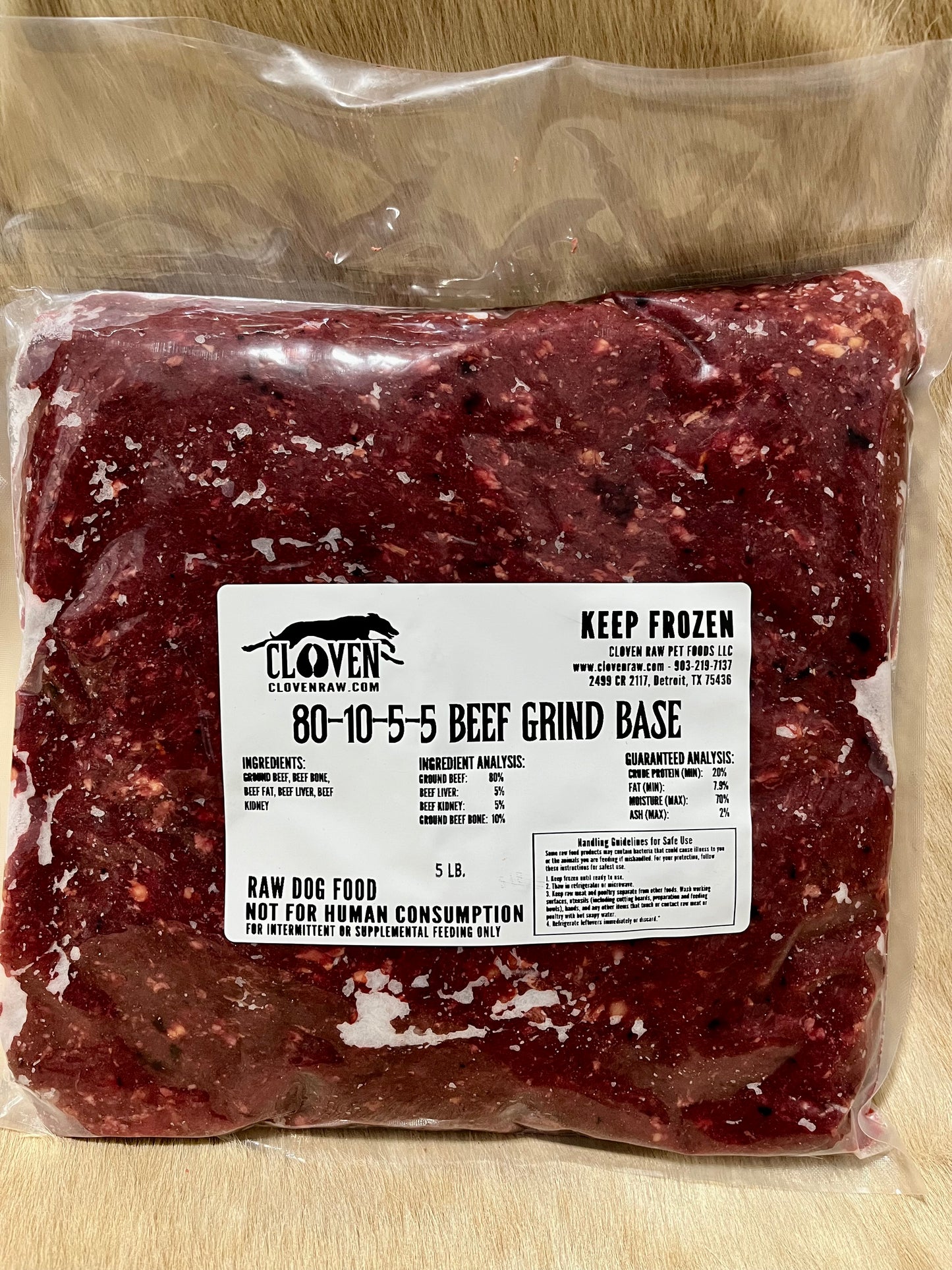 5 lb Vacuumed sealed package of Base Grind