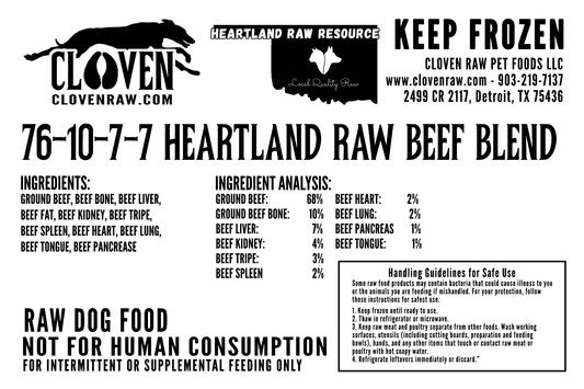 76/10/7/7 Heartland Raw Beef Blend