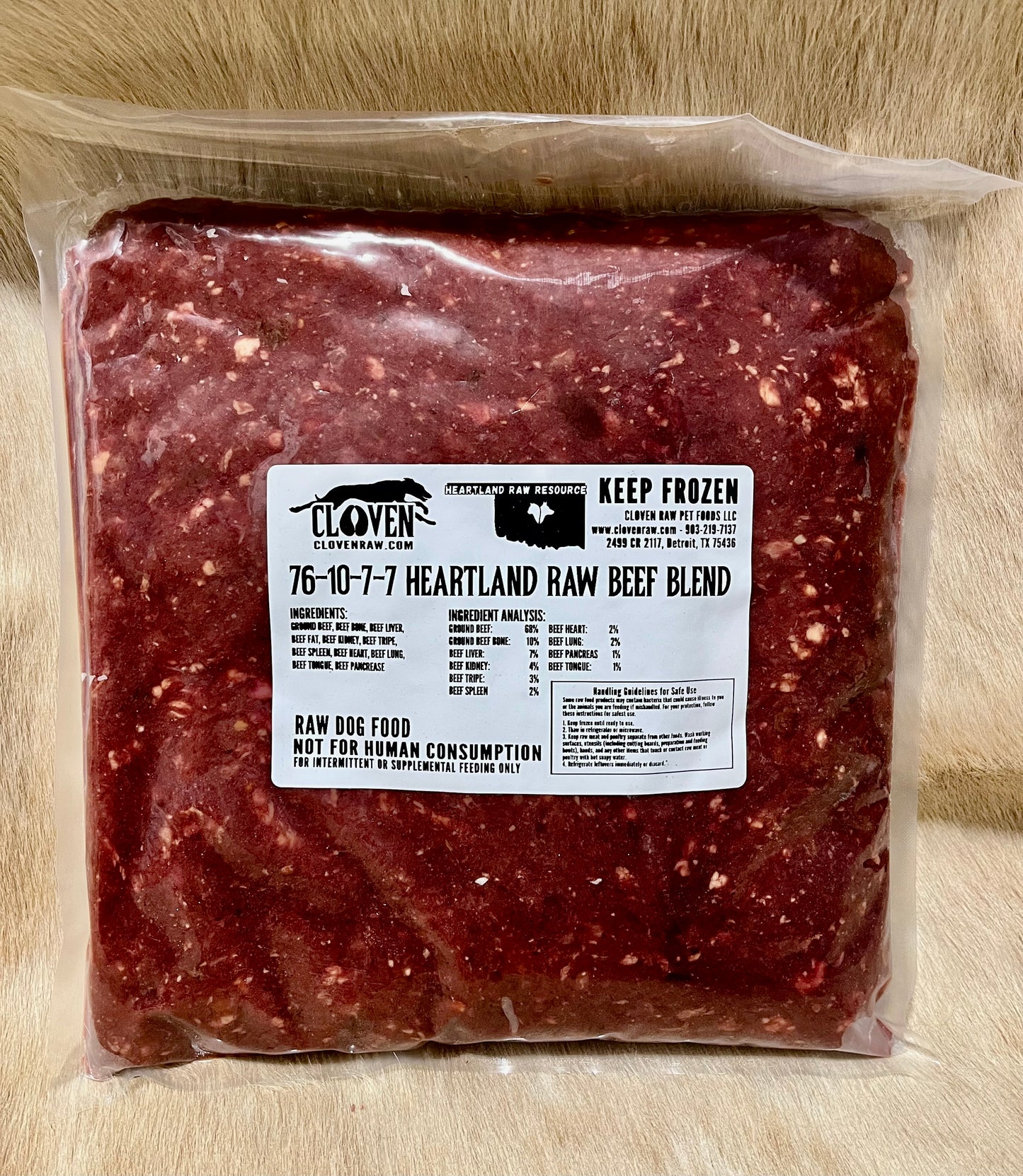 5 lb Vacuumed sealed package of Heartland Grind