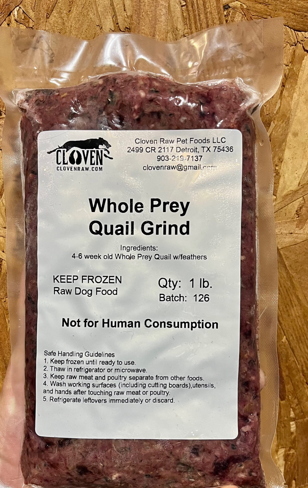 Whole Prey Quail Grind