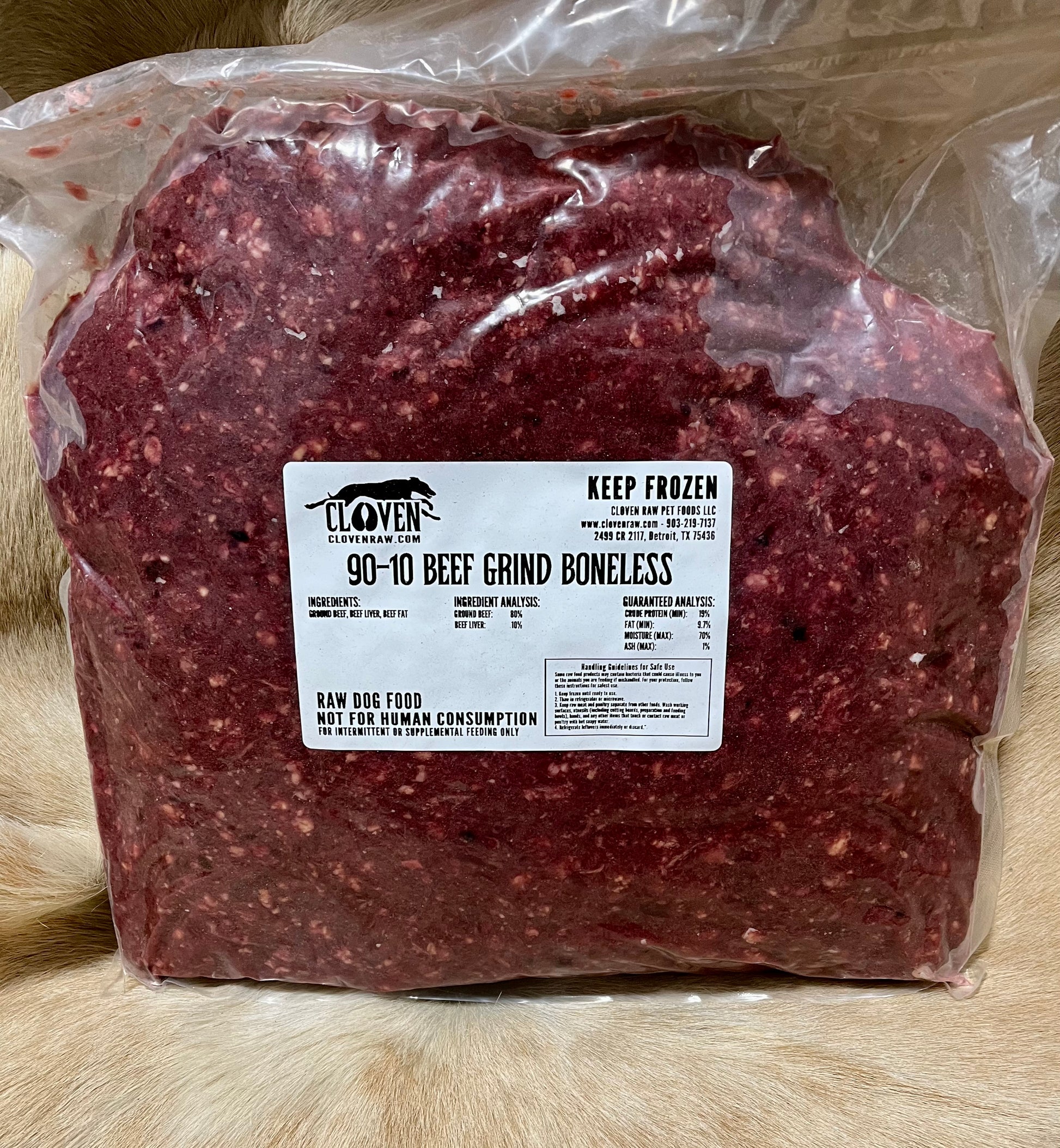 10 Vacuumed sealed package of Boneless Grind