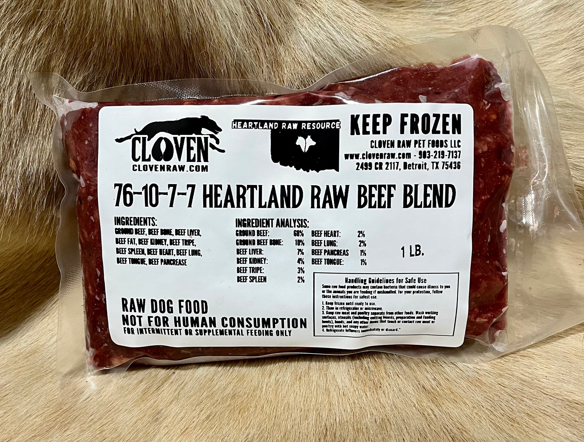 1 lb Vacuumed sealed package of Heartland Grind