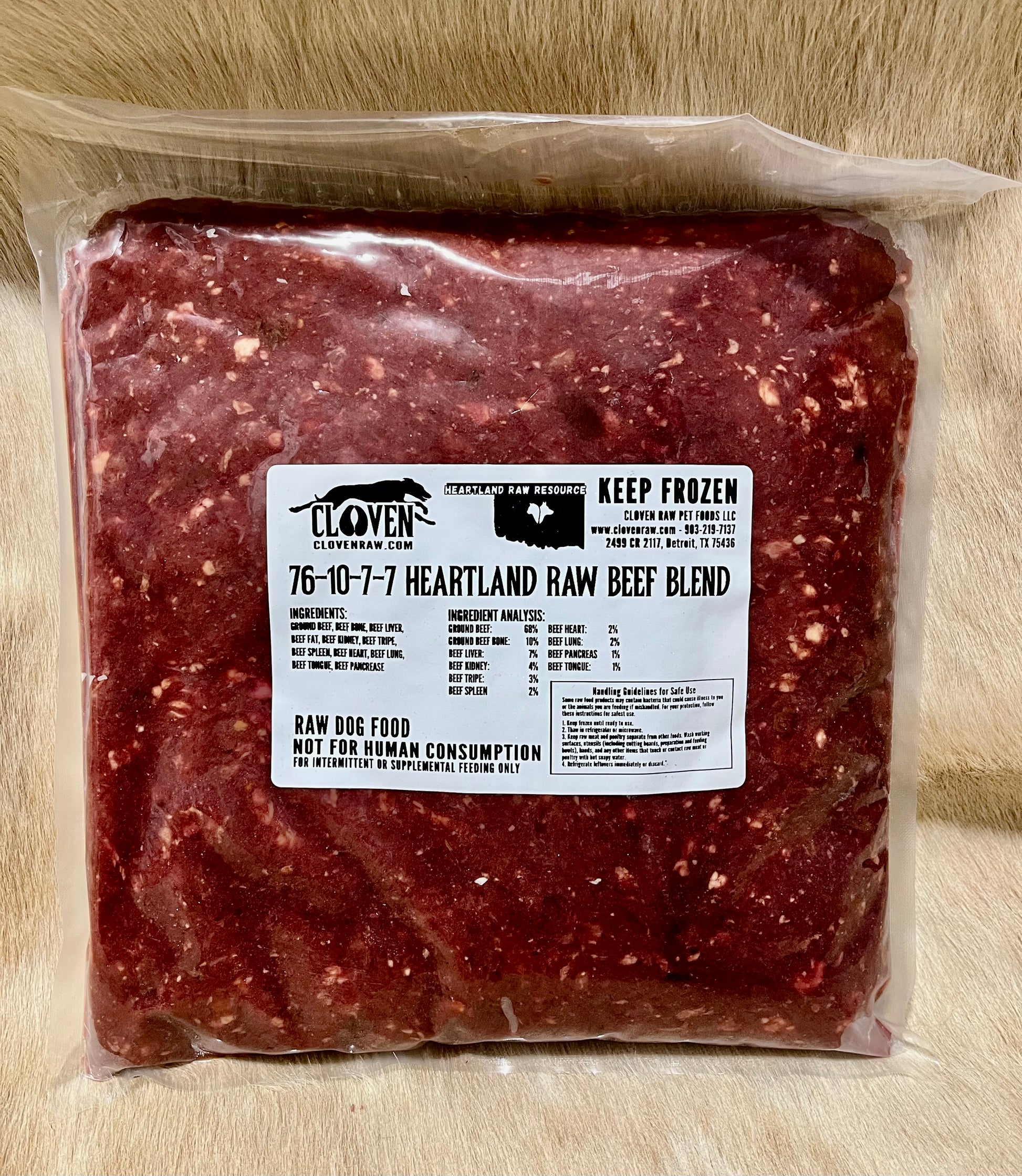 5 lb Vacuumed sealed package of Heartland Grind